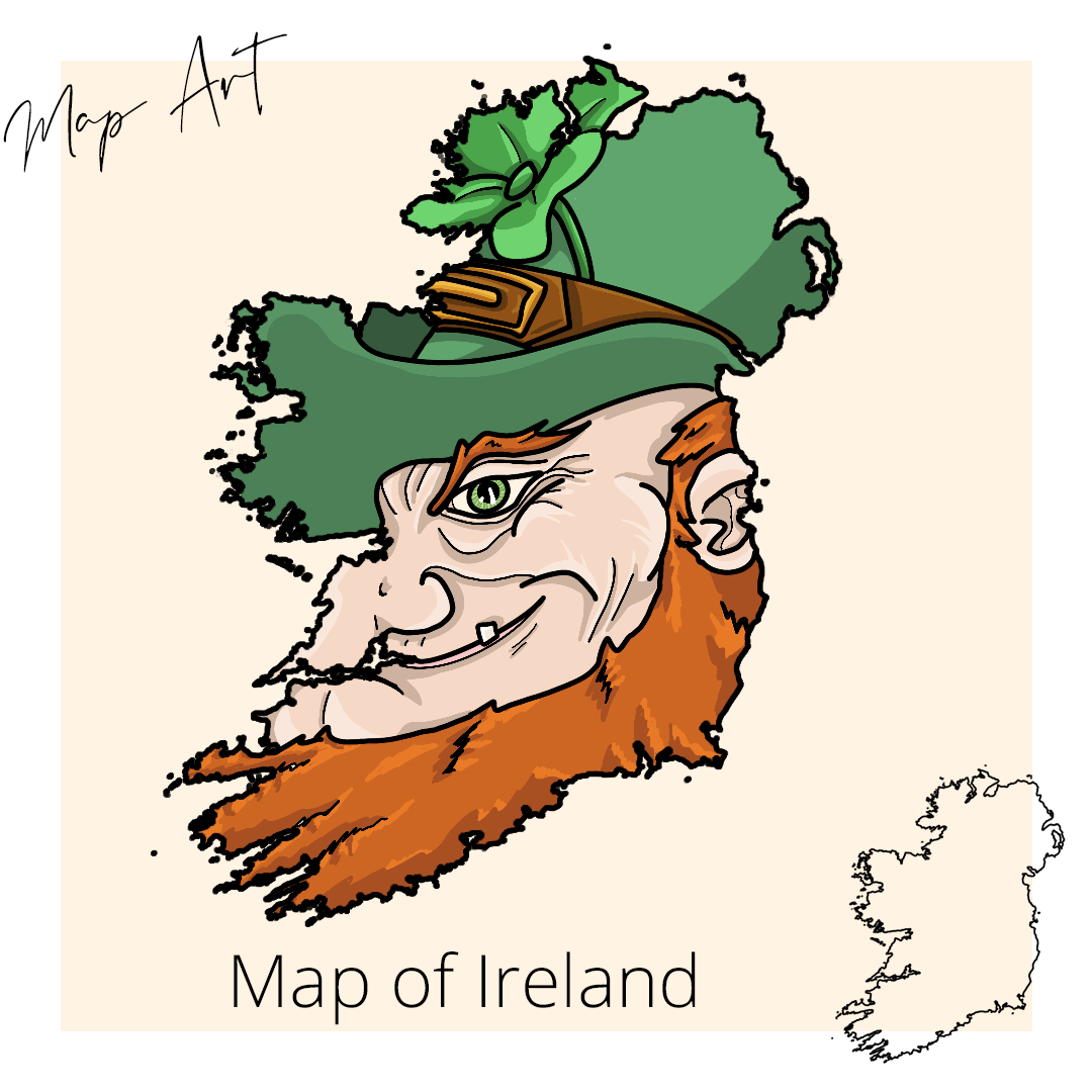 A Leprechaun shape of Ireland